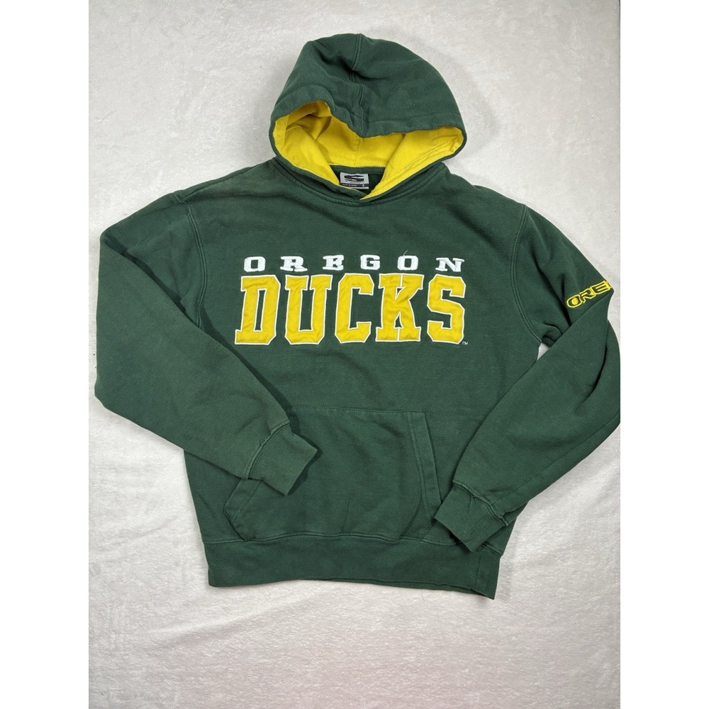 Vintage 90s University Of Oregon Ducks Pullover Hoodie Spellout Boxy Fit Small